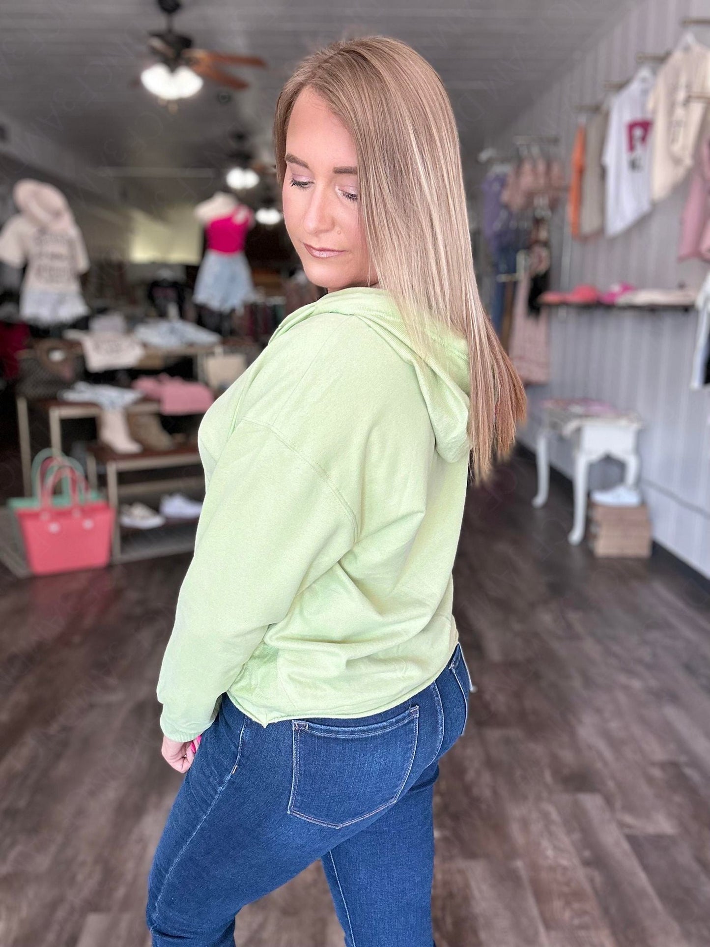 1 WEEK TAT: Tori Raw Hem Hoodie Sweater-