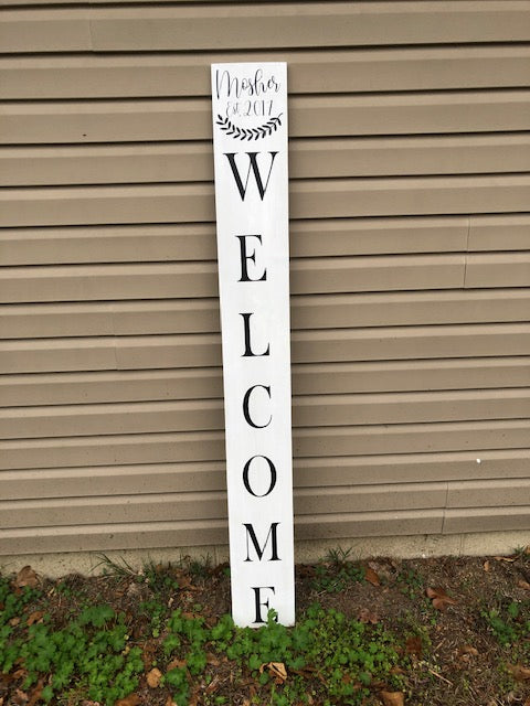 Welcome Porch Sign With Last Name Est.