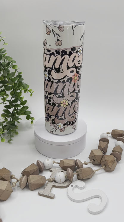 Retro Mama Daisy Flowers - 20 oz Tumbler
