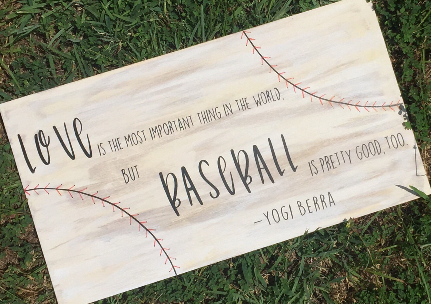 Love and Baseball - Wood Sign