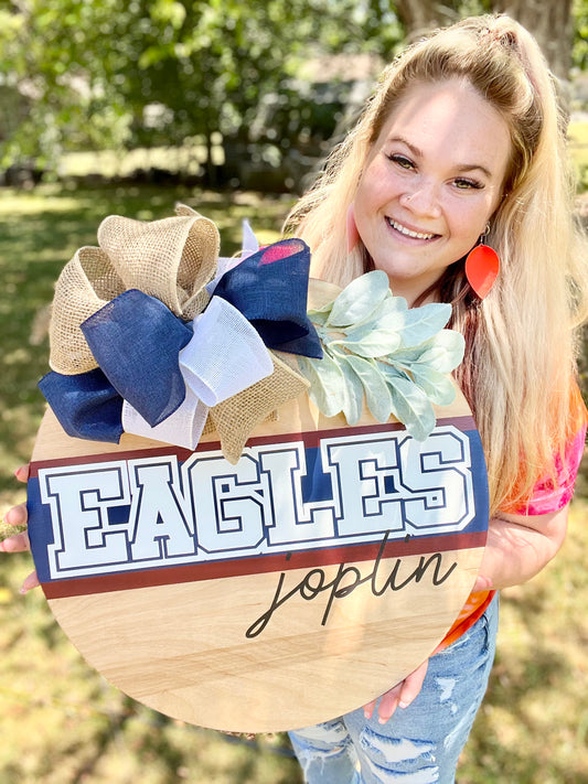 Joplin Eagles - 18” Natural Door Hanger