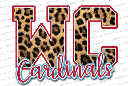 WC Cardinals Leopard  - Custom Tee