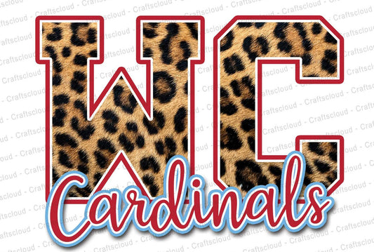 WC Cardinals Leopard  - Custom Tee