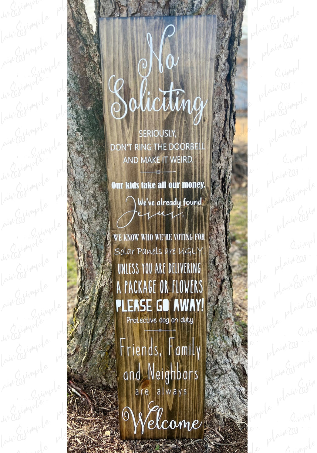 No Soliciting - 12x54” Porch Sign
