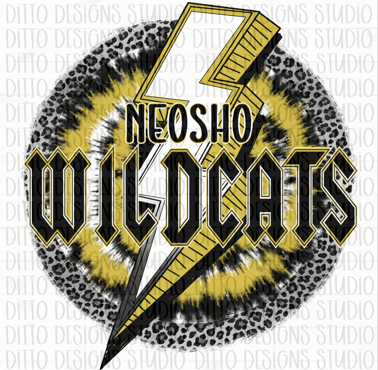 Neosho Wildcats Circle Bolt  - Custom Tee