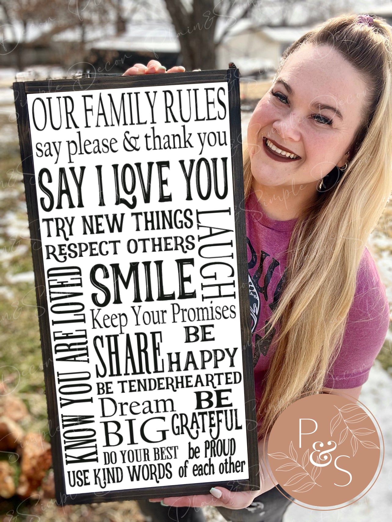 Our Family Rules - 12x24” Wood Sign
