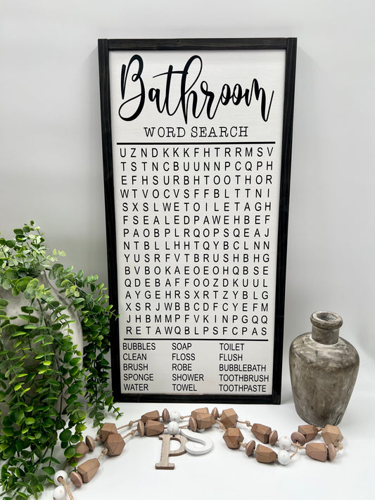 Bathroom Word Search - 12x24"