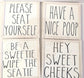 Bathroom Set - Sweet Cheeks, Seat Yourself, Poop, Be A Sweetie - Wood Sign