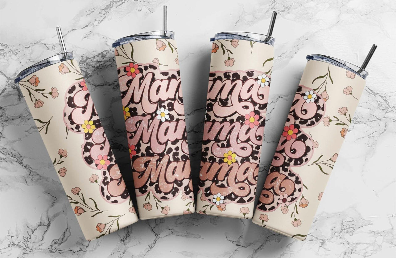 Retro Mama Daisy Flowers - 20 oz Tumbler