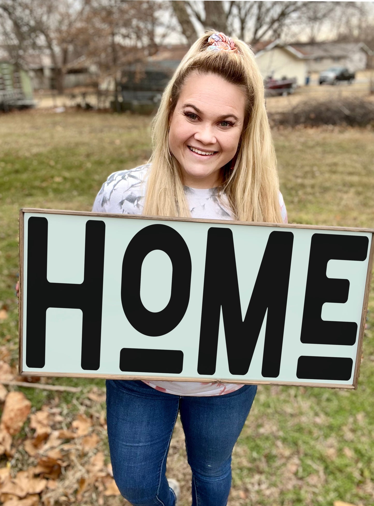 Home - 29x14” Wood Sign