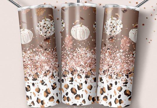 Leopard Rose Gold Pumpkins - 20 oz Tumbler