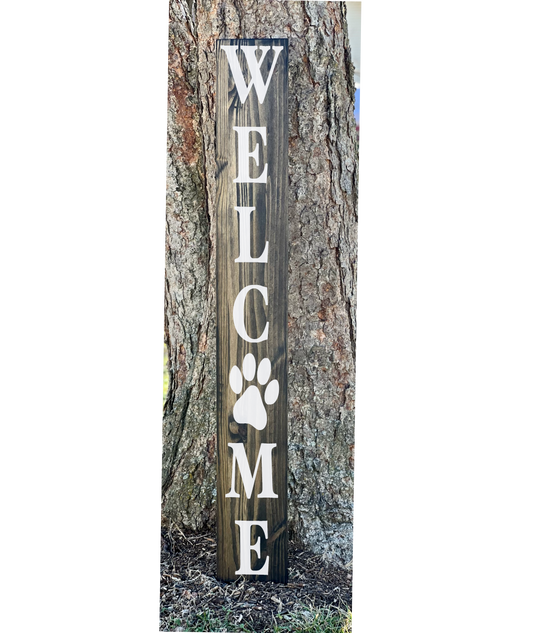 Welcome Paw Print - Front Porch Sign