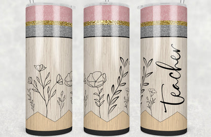 Teacher Neutral Pencil - 20 oz Tumbler
