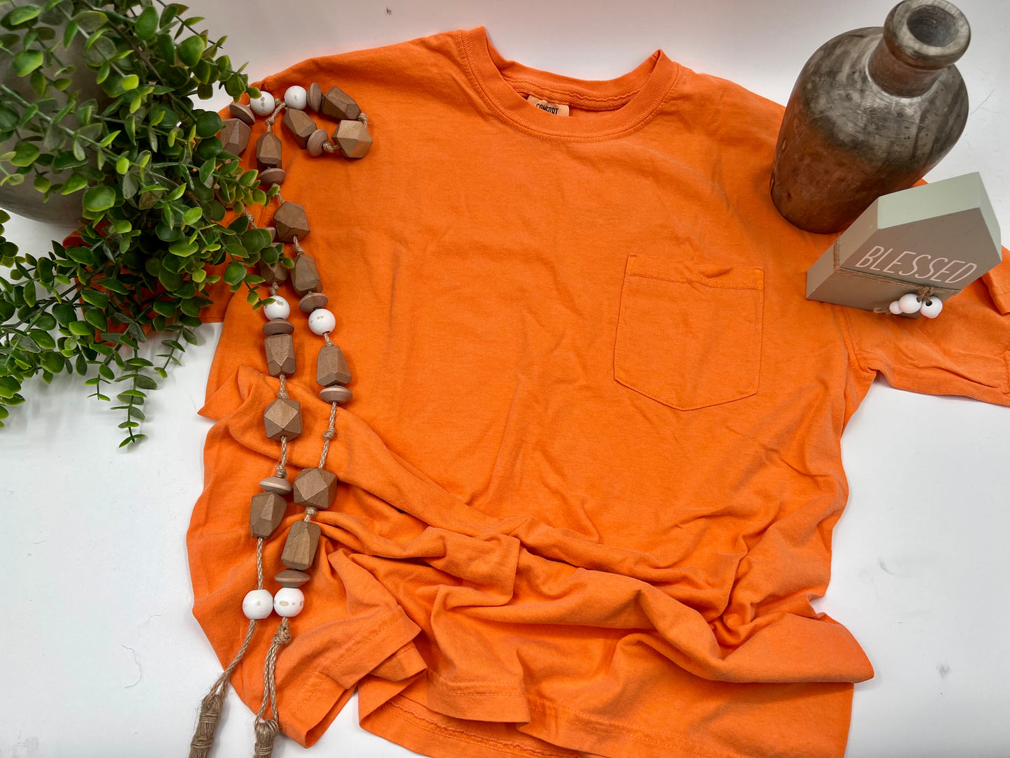 MEDIUM - Orange Pocket Comfort Colors